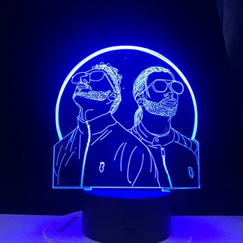 Francoski Rap Skupine (PNL) 3d Led Night Light Color Spreminjanje Nočna lučka za Spalnice svetila za Ljubitelje Presenečenje Darila Dropship Hitra Storitev