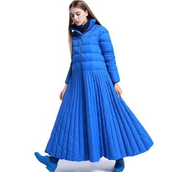 Jeseni in pozimi Krilo slog, dolge navzdol jakna ženske posebna Oblika plašč Modre plus velikost parkas ženski in vzročno nositi toplo wq92