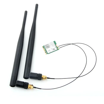 2 x 6dBi Dual Band M. 2 IPEX MHF4 U. fl Kabel RP-SMA Antene Wifi Set za Intel AX200 9260 9560 8265 8260 7265 NGFF M. 2 Sim