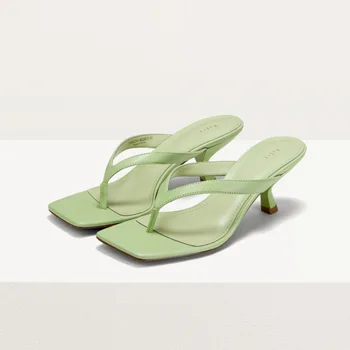 Ženski Natikači in Sandali, čevlji za na Prostem Tanke pete Flip-flops Stran Sandas Isti model 2020