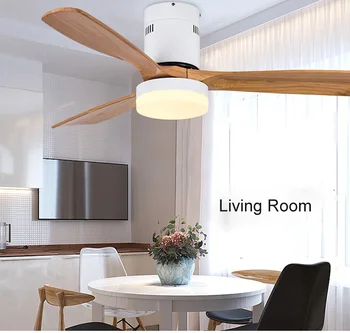 Sodobna masivnega lesa, stropni ventilator svetlobe z daljinskim upravljalnikom LED zatemnitev, dnevna soba, spalnica, jedilnica mansarda brez lučka fan