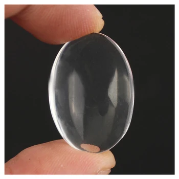 10 KOS Ovalne Kristalno Jasno, Pregledno Stekla Chrysoprase Dome Dekor Kroglice za Nakit, Izdelava 30X40 mm