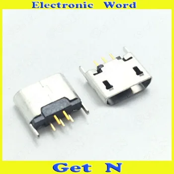 25pcs Vertikalni Tip Micro USB Priključek Priključki brez Roba Crul Telefon Tablični Micro USB Rep Polnjenje Vrata