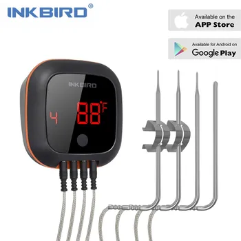 Inkbird IBT-4XS Digitalne Brezžične Bluetooth Mesa Termometer Termometer s Samosprožilcem Builted v 1000mAh Baterije Obrne LED Zaslon