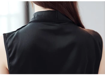 8 barv korejski moda proti-vrat brez rokavov saten bluzo ženske 2020 poletje šifon vrhovi tank majica urad dama elegantno bluze