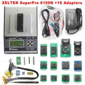 Nove in Izvirne XELTEK SUPERPRO 6100 6100N Univerzalno Čipu IC, Naprave Programer NAJNOVEJŠO različico + 16 Adapterji +EDID Kabel