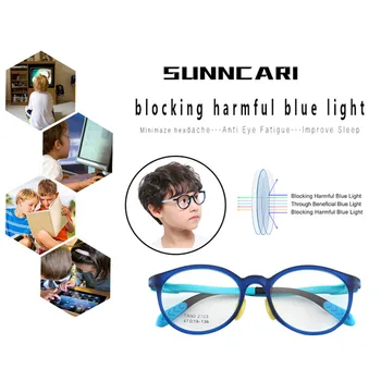 Modra svetloba blokiranje očala za otroke, Dekleta, Fantje, Optični Modra Mozaik očal okvir Fleksibilno Silikonsko Otroka očal Okvir