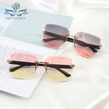 2019 Nov Trend Sladkarije Sončna Očala Ženske, Moške Blagovne Znamke Prvotno Obliko Priložnostne Ogledalo Sunglass, Moda Rimless Ženska Očala