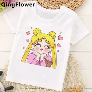 Sailor Moon majica s kratkimi rokavi t-shirt enfant, dekleta, otroci, risanka Cute Anime moda tees