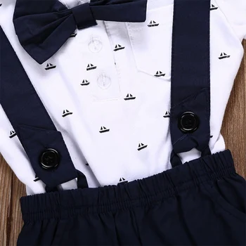 Poletje Baby Boy Oblačila, ki igralne obleke, Casual Modni Kombinezoni za Otroke Tiskanje igralne obleke Suspender Hlače Otroci Gospodje Obleko