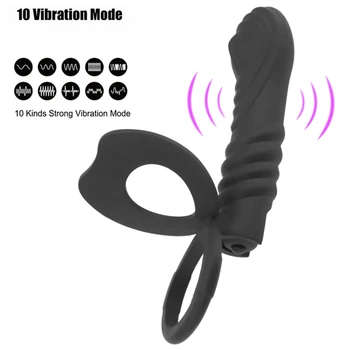 Traku Na Kurac Penis Vibrator Butt Plug Vibrator Dvojno Penetracijo Analni Čep Vagina Plug Igre Za Odrasle Sex Igrače Za Pare