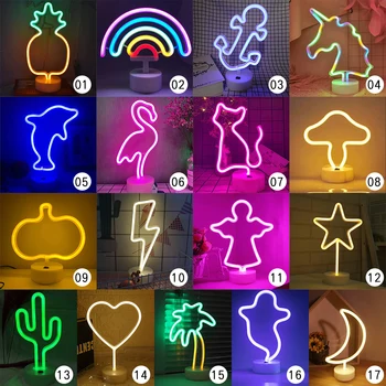 Vroče Neon Znak USB LED Dekoracija Žarnice Luna Mavrica Za Domačo Otroško Sobo Postelji Noč Luč Za Božič izložbo Umetnosti Stenski Dekor