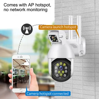 SHIWOJIA Prostem, Dvojno Objektiv IP Kamero Varnosti WIFI CCTV 1080P Varnost Brezžičnega Video Nadzora Barvno IR Action Cam