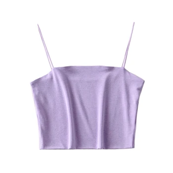 Tangada ženske seksi strehy camis obreži zgoraj špageti trak brez rokavov backless kratke majice ženske priložnostne trdna vrhovi 2B01
