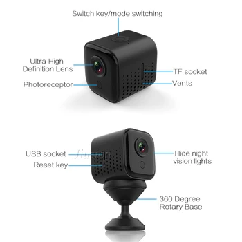 1080P Wifi, Mini Kamero Magnetni Telo, Nočna Vizija, Video HD Audio Snemalnik Skrivnost Kamere Camaras Vohuni Gizli Kamera Mikro Cam