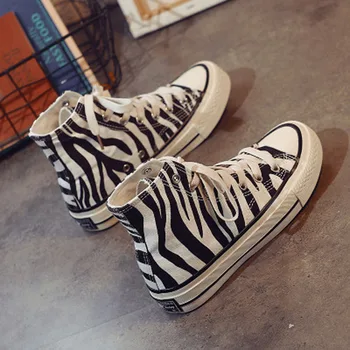 Sneakers2020 Spomladi in Jeseni platno čevlji zebra stripes nove ženske čevlje ulica vsestranski moda en čevelj čipke-up čevlji