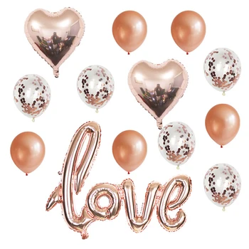 13pcs/set Romantično Poroko Ljubim Folija Baloni Srce Trebušaste Valentinovo Rojstni Okraski iz Lateksa Globos Supplie