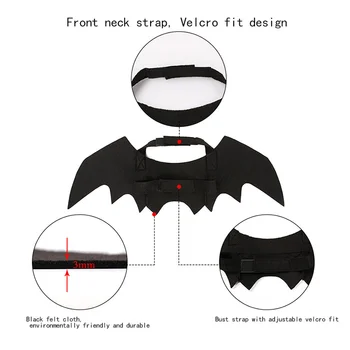 Žival Pes Mačka Bat Wing Cosplay Prop Halloween Bat Fancy Oblačenja Noša Obleko, Krila SER88