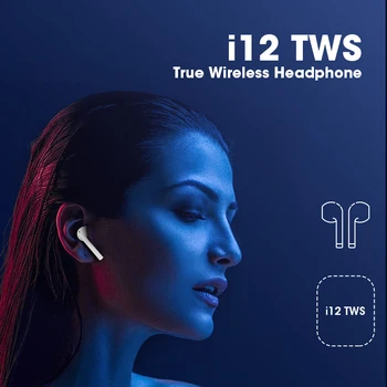 I12 TWS Bluetooth Čepkov Brezžične Slušalke, Prostoročno, Slušalke z Mikrofoni PK i7s i9s Pro 3 Pro 4 Slušalke Auriculares