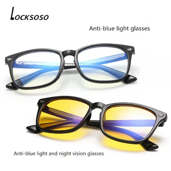 LOCKSOSO anti modra svetloba očala igranje računalniških očal moški ženske blocker blokiranje očala ray Očala za nočno gledanje stekla retro