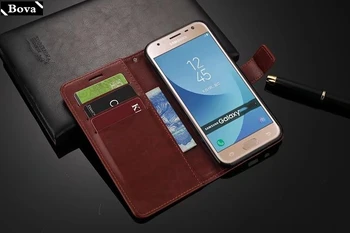 Držalo pokrova primeru pu usnjena torbica za Samsung Galaxy J3 2017 ( J3 Pro 2017 ) J330F J330G J3300 denarnice Flip primeru