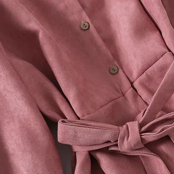 Pozimi, Jeseni Obleko Ženske Roza Ruffle Dolg Rokav Obleka Božič 2020 Korejski Kawaii Elegantno Haljo Femme Vintage Oblačila Tunika
