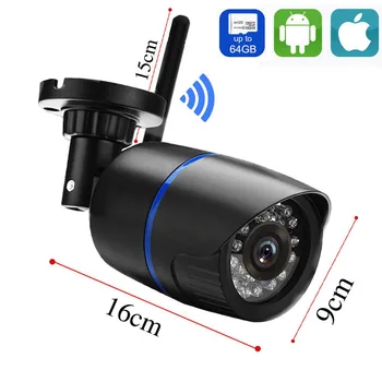1080P 720P IP Kamera, Wifi Kamera na Prostem Brezžične Žični CCTV Kamere, Avdio Snemanje Camhi APP Z MiscroSD Reža za Kartico