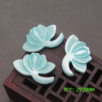 5pcs / vrečko naravnih sladkovodnih lupini 20x25mm barvana vklesan lotosov cvet, nakit, izdelava DIY lase posnetek broška nakit, pribor