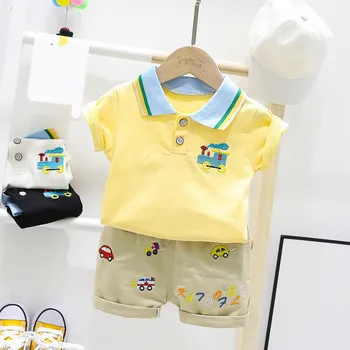 Poletje novih otroci oblačila fantje obleko Baby river kratek rokav T-shirt majica + hlače 2 kos določa Otroška oblačila