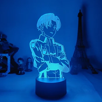 Akril 3D Lučka Anime Napad na Titan za Sobi Doma Namizni Dekor Svetlobe Otroci Otrok Darilo Kapetan Levi Ackerman Slika Noč Svetlobe