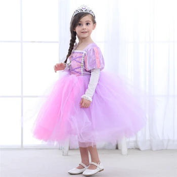 Vila Dekleta Princesa Rapunzel Obleko Otrok Stranka Pustni Kostumi za Dekleta Zapleten Obleko Gor Počitnice Bebe Roza Obleka Sofia