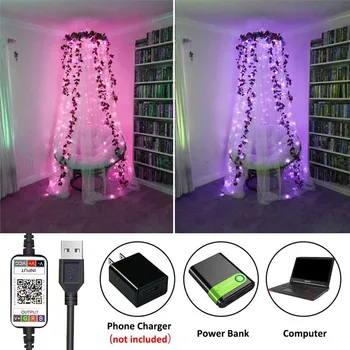 2/5/10/20M USB LED Niz Luči Christmas Tree Okraski Luči App Remote Control Nepremočljiva Zunanji Bluetooth Pravljice Luči