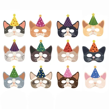 Otroci Rojstni Dan Masko Srčkan Hišne Mačke Temo Okraski Stranka Risanke Mačka Maske Baby Tuš Pogodbenice Prednost Dobave