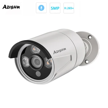 AZISHN AZ-IP603-BW Bullet IP Kamera 5MP 2592x1944P Ir Varnosti Avdio Zunanji Kovinski Varnostni Nadzor POE/DC 2MP/3MP