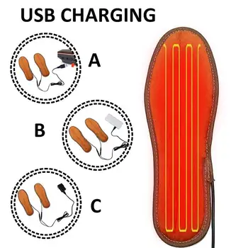 36-45 Zimske Toplejše Noge USB Polnjenje Električnih Ogrevani Vložki Za Čevlje za Ogrevanje Vložek Čevlji Cuttable Polnilna Grelne Blazine