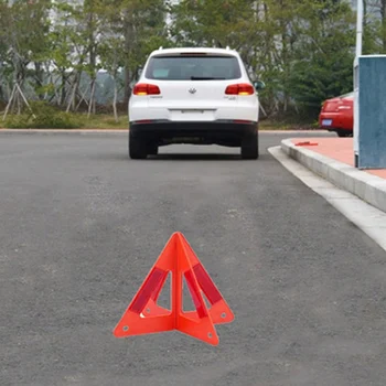 Avto Vozila V Sili Razčlenitev Opozorilni Znak Trikotnik Odsevni Prometna Varnost