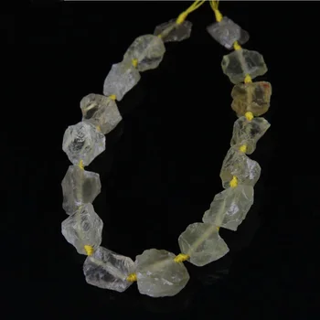 Približno 16pcs/sklop Naravnih Rumena Kristalno zrno kroglice nakit,surovega rock limone quartz obesek kroglice