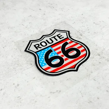 G091 6.7x7.4 cm Route 66 Cesti Avto Reflektivni Ščit Nalepka Barva Varnostne Odsevne Nalepke Nalepke Motocikel, ATV MTB Nalepka