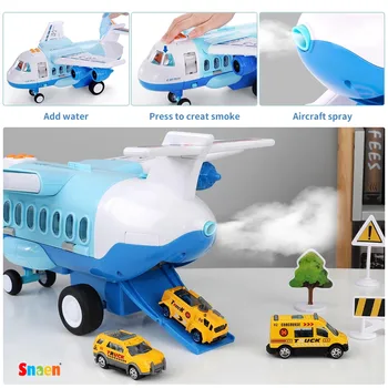 Megla Razpršila Letalo otroške Igrače Avtomobilov za Fante 6 Diecast Gradbena Vozila Izobraževalne Igrače za Otroke od 2 do 4 Let