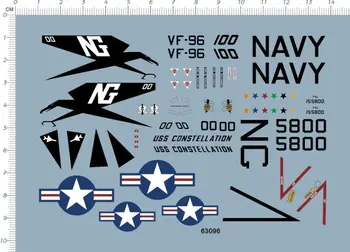 Podrobnosti Up 1:72 Obsega USAF F-4J Phantom II VF-96 Borec Model Diapozitiva Decal