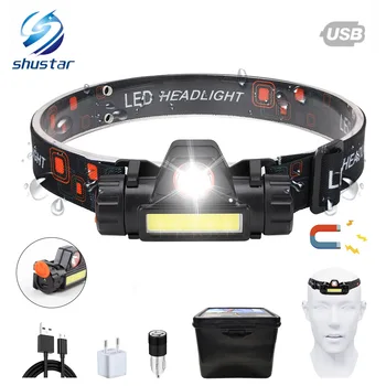 LED+COB Izposoja Smerniki 2 Način USB Rechargeable Žarometa z Magnetom Vožnjo Luč Nepremočljiva Kolo Lučka Kolesarska Oprema