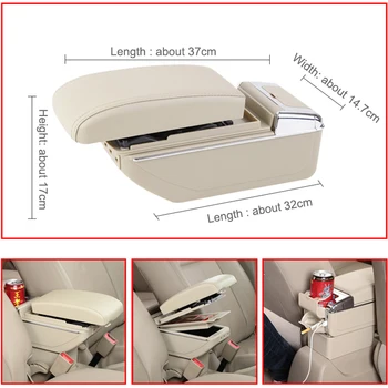 Za Suzuki Swift 2005-2018 Avto Armrest Box USB Polnjenje Povečujejo Dvojno Plast Centralno Shranjevanje Vsebine Držalo Pepelnik