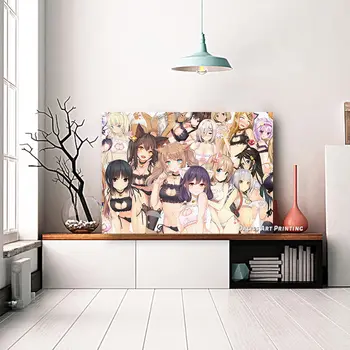 Platno Anime Nespodobnih Mačka, Dekleta, Slike Doma Dekoracijo Slike Plakat HD Natisne Wall Art Modular Dnevna Soba Uokvirjena