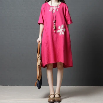 Johnature Ženske Priložnostne Obleko 2020 Poletje Novo O-Vratu Kratek Rokav Japonska Slog Tiskanja Cvetlični Ženske Obleke Obleke