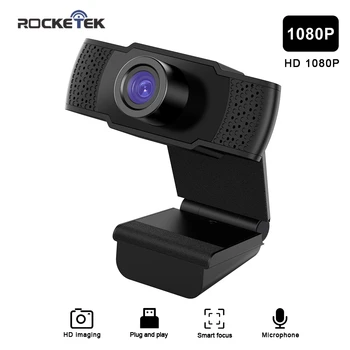 Rocketek HD Spletna kamera samodejno ostrenje Vgrajen Mikrofon 1920 X 1080P 30fps Web Cam Kamera, USB Tok Kamera za Namizni Prenosni računalniki, PC Igre