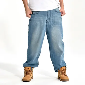 Hip Hop Moške Jeans Jeseni, Pozimi Moda Novih Moških Nepakirana Jeans Kavbojke Plus velikost 44 46 Vrečasta Dolge Hlače Moški Dna