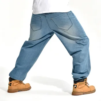 Hip Hop Moške Jeans Jeseni, Pozimi Moda Novih Moških Nepakirana Jeans Kavbojke Plus velikost 44 46 Vrečasta Dolge Hlače Moški Dna