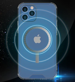 Original Jasno Primeru Telefon Za iPhone 12 Pro Max 12 Mini Slim Case Brezžično Polnjenje Luksuzni Prozoren Silikonski pokrov