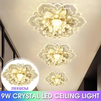 NOVO 9W Sodobne Crystal LED Lestenec, Topla Bela LED Luči, LED Stropne Razsvetljave Držalo Za Dnevna Soba Jedilnica Spalnica