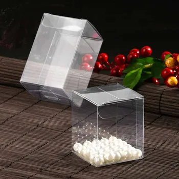 Prozorne plastike pvc okno pakiranje škatle za darila/chocolate/sladkarije/kozmetični/obrti kvadratnih prozorno pvc Okno 20pcs pvc okno v letu 2018